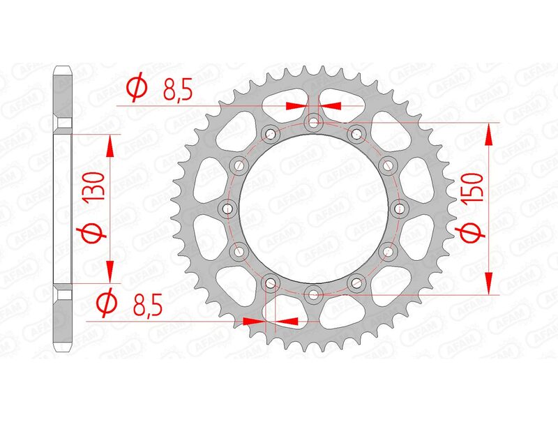 Corona AFAM acero autolimpiable 12323 - Paso 520 AFAM 12323SLK+47