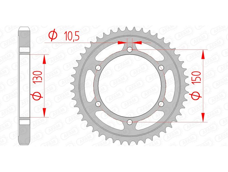 Corona AFAM acero estándar 12801 - Paso 530 AFAM 12801-40