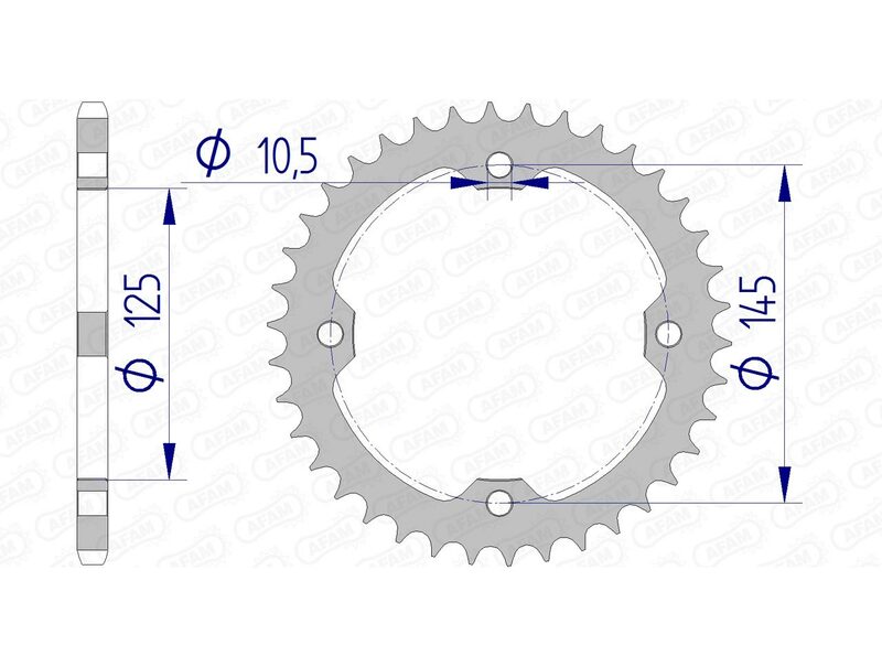 Corona AFAM aluminio 13407 - Paso 520 AFAM 13407-39