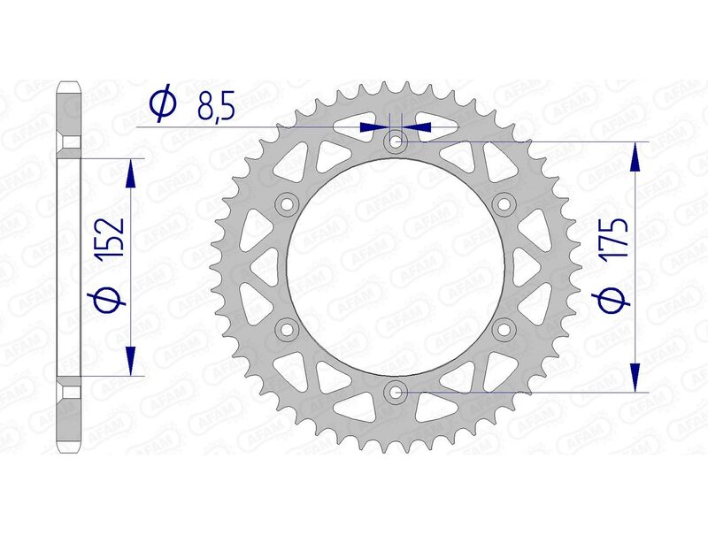Corona AFAM aluminio 13508 - Paso 520 AFAM 13508N-52