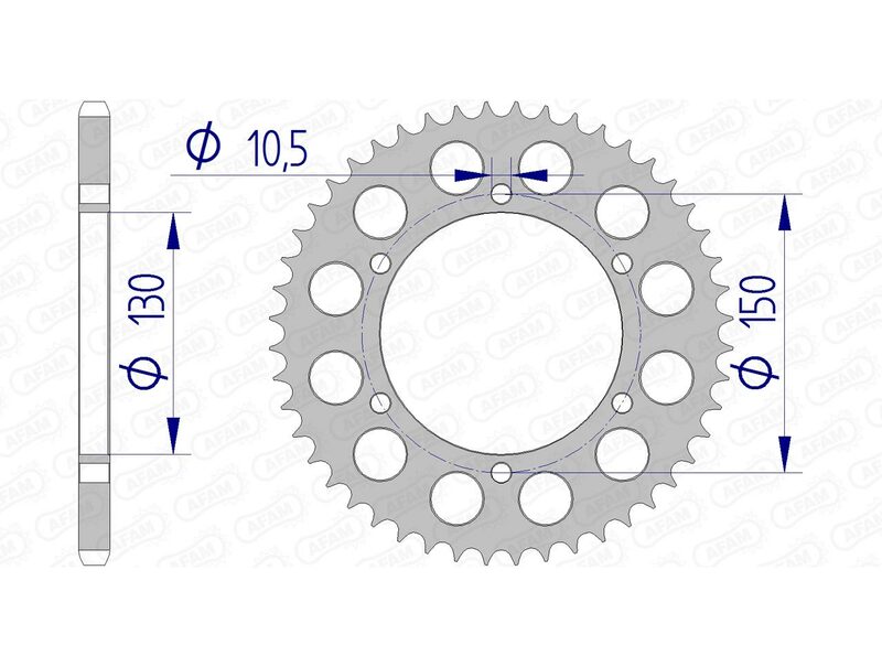 Corona AFAM aluminio 13604 - Paso 520 AFAM 13604-48