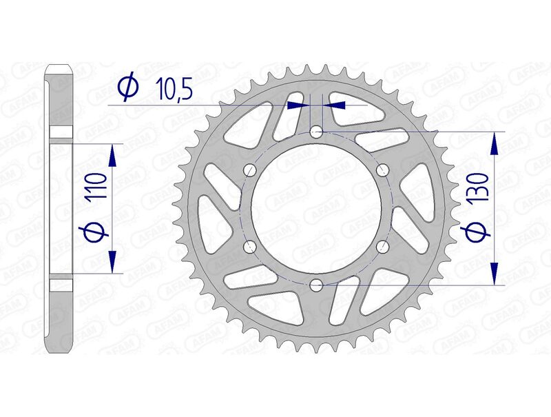Corona AFAM aluminio 13813 - Paso 530 AFAM 13813-45