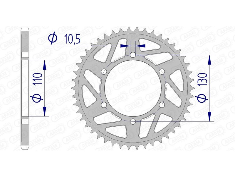 Corona AFAM aluminio 13814 - Paso 520 AFAM 13814-45