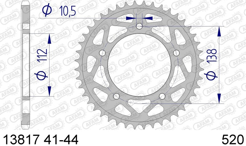 Corona AFAM aluminio 13817 - Paso 520 AFAM 13817-41