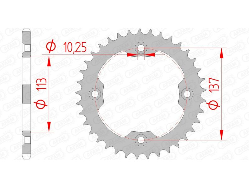 Corona AFAM acero estándar 14412 - Paso 520 AFAM 14412-40