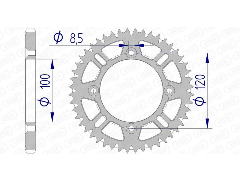 Corona AFAM aluminio ultraligera autolimpiable 15104 - Paso 428 AFAM 15104+51
