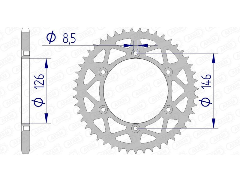 Corona AFAM aluminio 15203 - Paso 520 AFAM 15203N-53