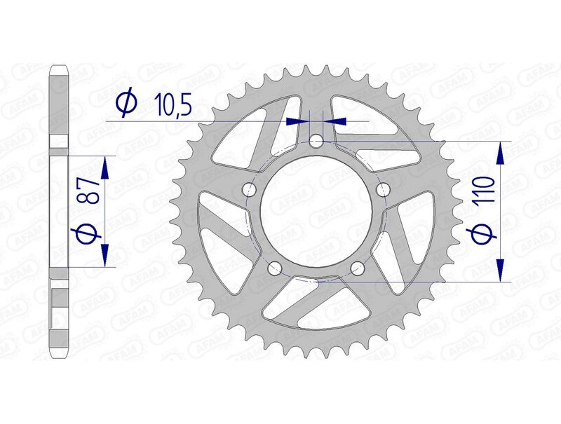 Corona AFAM aluminio 15405 - Paso 520 AFAM 15405-45