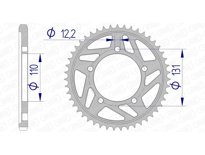 Corona AFAM aluminio 165800 - Paso 525 AFAM 165800-46