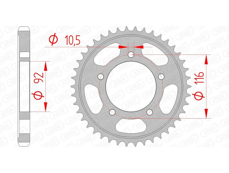 Corona AFAM acero estándar 16900 - Paso 530 AFAM 16900-41