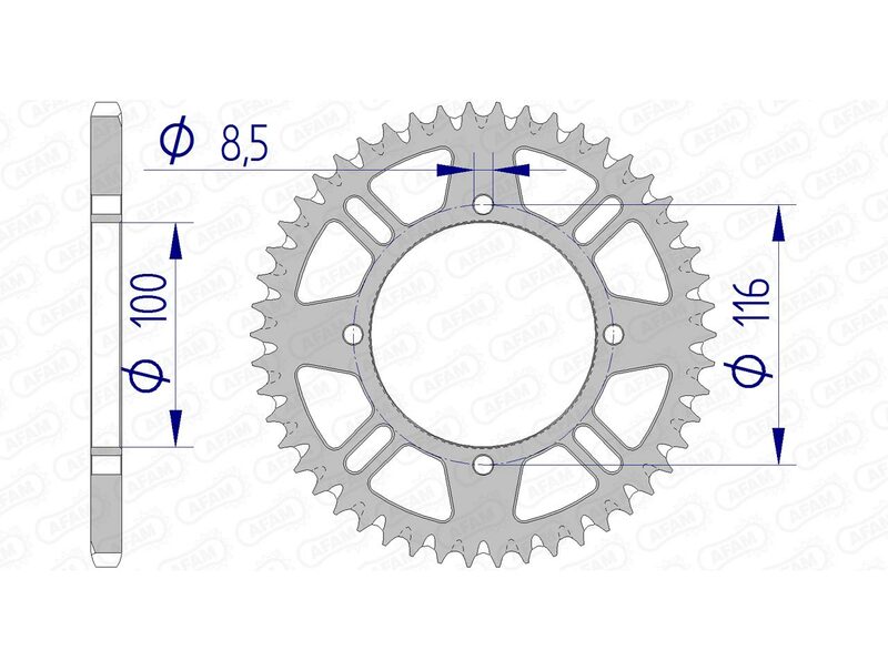 Corona AFAM aluminio ultraligera autolimpiable 17104 - Paso 420 AFAM 17104+51