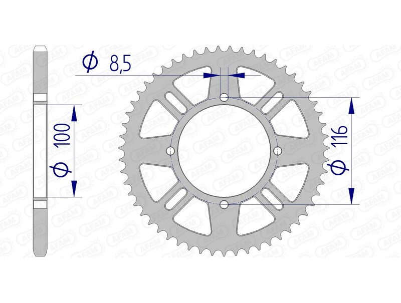 Corona AFAM aluminio ultraligera autolimpiable 17104 - Paso 420 AFAM 17104N-54
