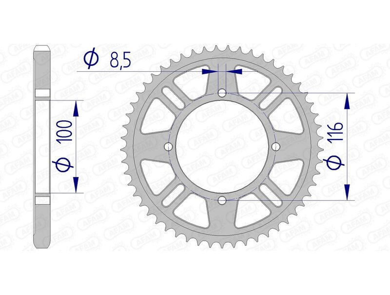 Corona AFAM aluminio 17105 - Paso 428 AFAM 17105-51