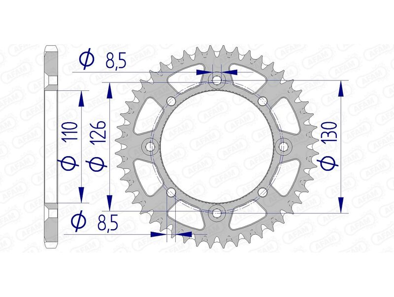 Corona AFAM aluminio ultraligera autolimpiable 17107 - Paso 420 AFAM 17107+47