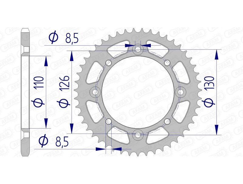 Corona AFAM aluminio ultraligera autolimpiable 17107 - Paso 420 AFAM 17107N-46
