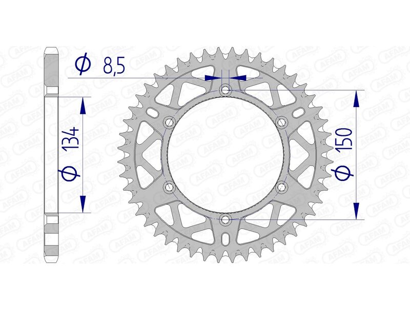 Corona AFAM aluminio ultraligera autolimpiable 17206 - Paso 520 AFAM 17206+53