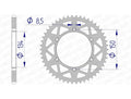 Corona AFAM aluminio ultraligera autolimpiable 17206 - Paso 520 AFAM 17206N-47