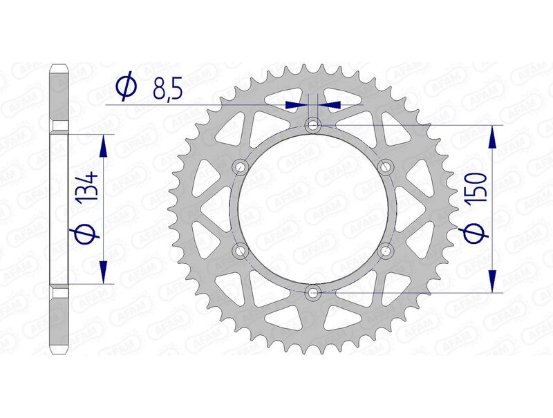 Corona AFAM aluminio ultraligera autolimpiable 17206 - Paso 520 AFAM 17206N-47