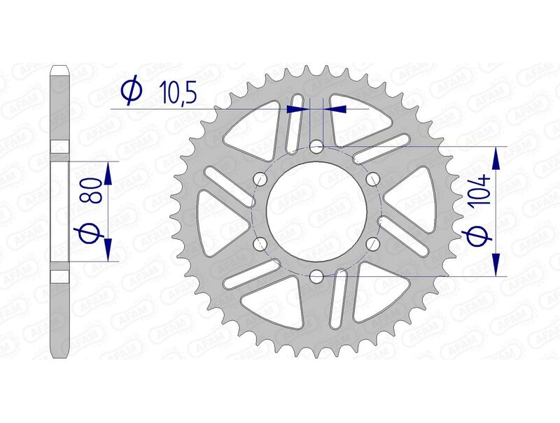 Corona AFAM aluminio 17606 - Paso 520 AFAM 17606-38