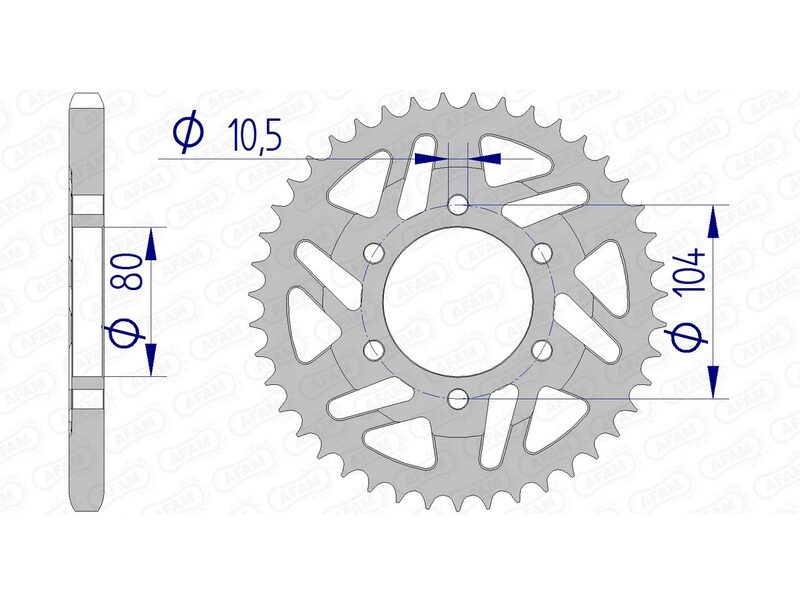 Corona AFAM aluminio 17610 - Paso 525 AFAM 17610-45