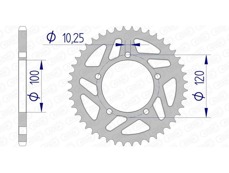 Corona AFAM aluminio 36801 - Paso 520 AFAM 36801-44