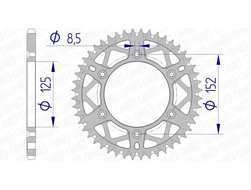 Corona AFAM aluminio ultraligera autolimpiable 39300 - Paso 520 AFAM 39300+49