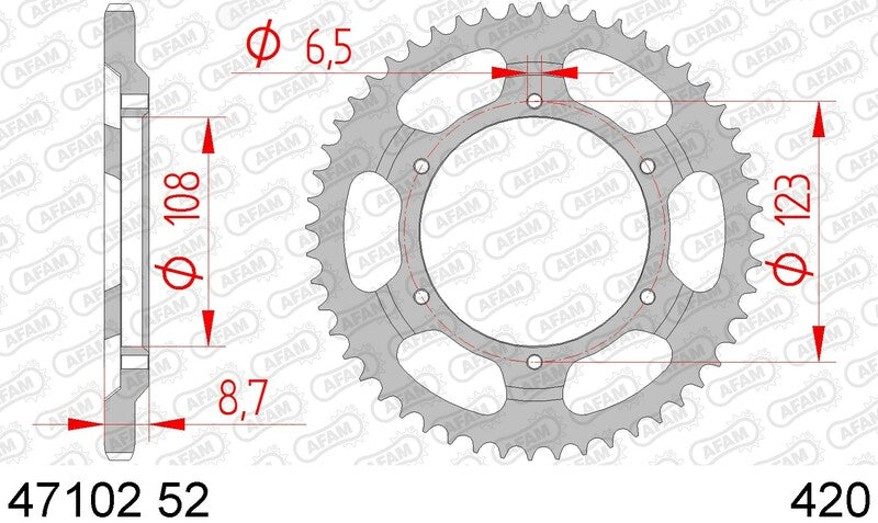 Corona AFAM acero estándar 47102 - Paso 420 AFAM 47102-52
