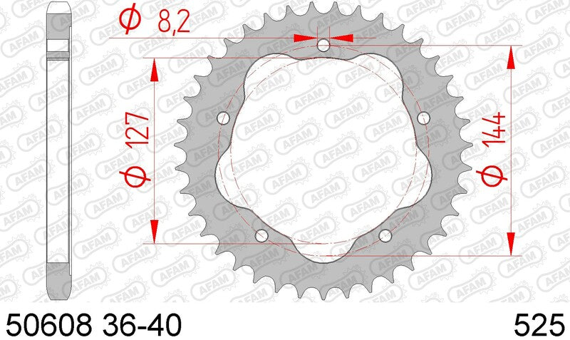 Corona AFAM acero estándar 50608 - Paso 525 AFAM 50608-39