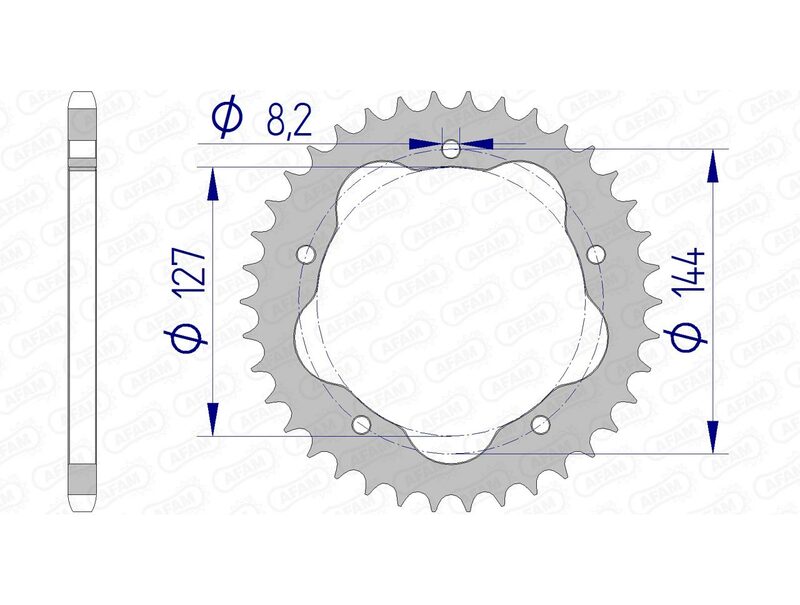 Corona AFAM aluminio 51607 - Paso 520 AFAM 51607-40