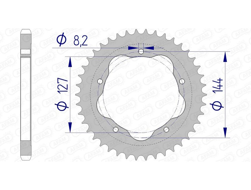 Corona AFAM aluminio 51608 - Paso 525 AFAM 51608-41
