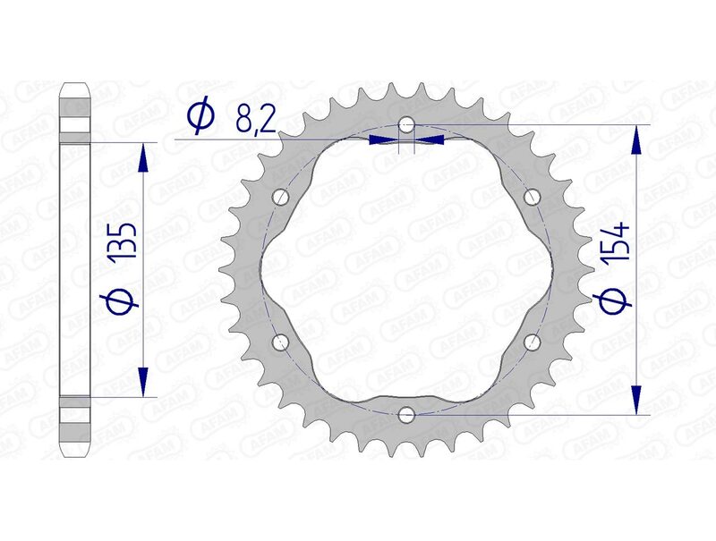 Corona AFAM aluminio 51803 - Paso 525 AFAM 51803-39