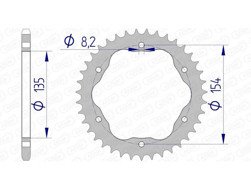 Corona AFAM aluminio 51804 - Paso 520 AFAM 51804-40