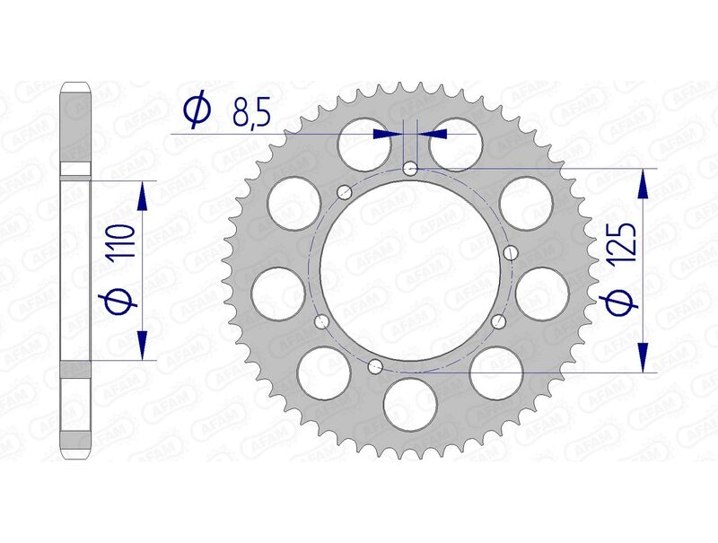 Corona AFAM aluminio 60104 - Paso 428 AFAM 60104-56