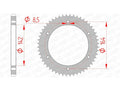 Corona AFAM acero estándar 65200 - Paso 428 AFAM 65200-52