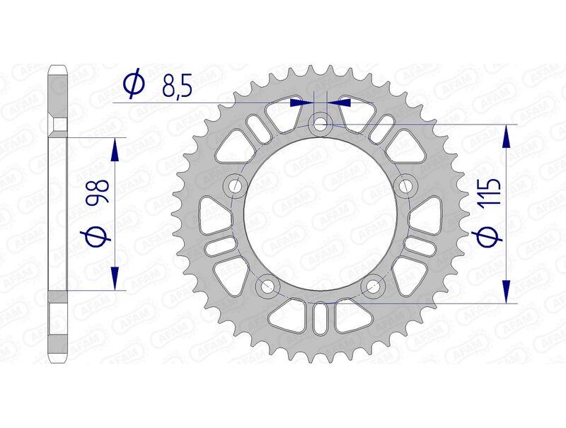 Corona AFAM aluminio 72101 - Paso 420 AFAM 72101N-46
