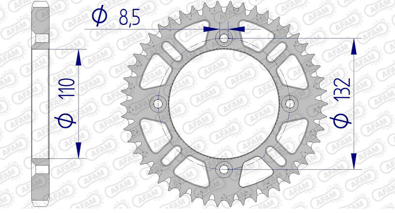 Corona AFAM aluminio ultraligera autolimpiable 72102 - Paso 428 AFAM 72102+51