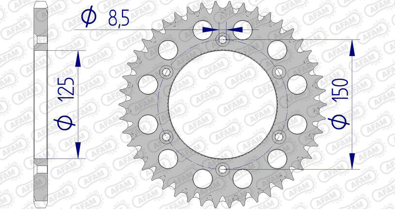 Corona AFAM aluminio ultraligera autolimpiable 72304 - Paso 520 AFAM 72304+45