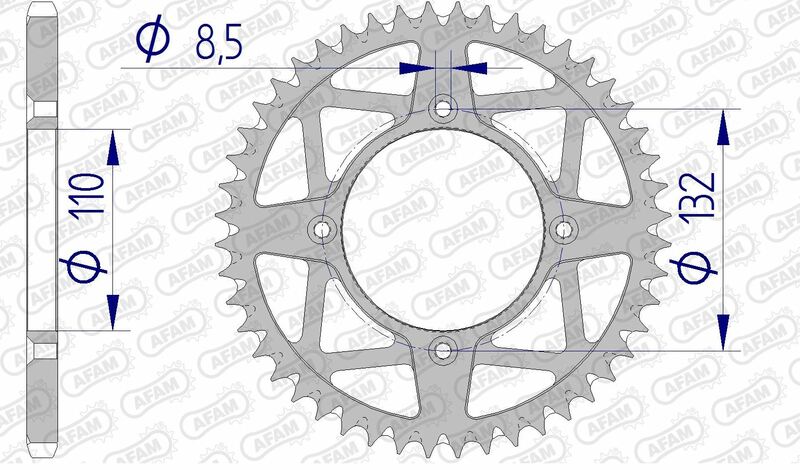 Corona AFAM aluminio ultraligera autolimpiable 72306 - Paso 520 AFAM 72306+46