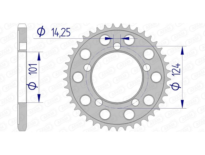 Corona AFAM aluminio 72801 - Paso 525 AFAM 72801-40