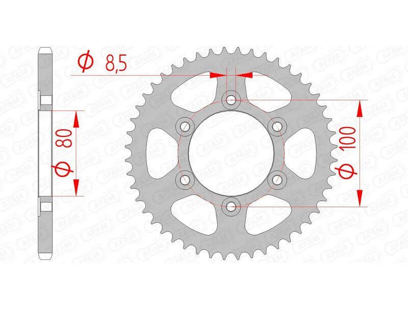 Corona AFAM acero estándar 80105 - Paso 420 AFAM 80105-48