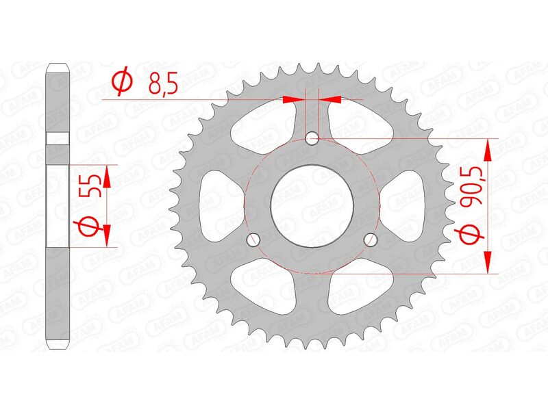 Corona AFAM acero estándar 80200 - Paso 428 AFAM 80200-46