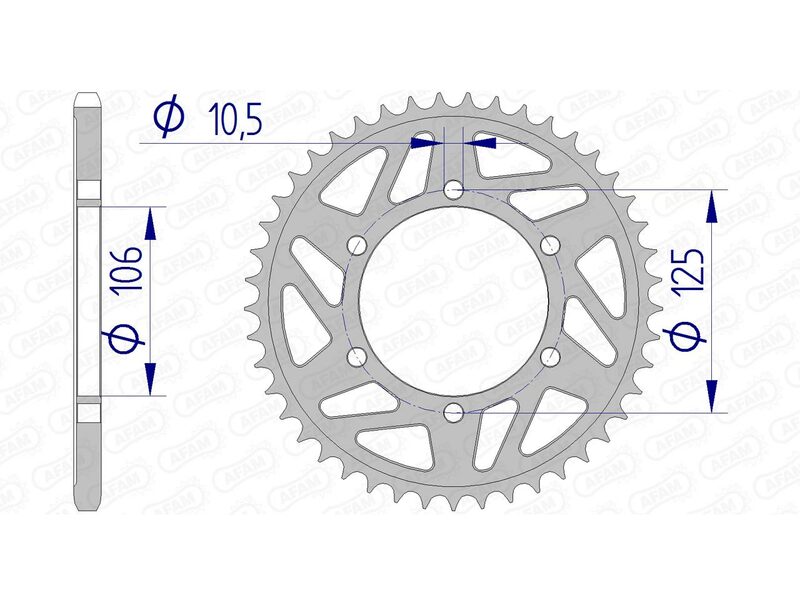 Corona AFAM aluminio 87606 - Paso 520 AFAM 87606-47