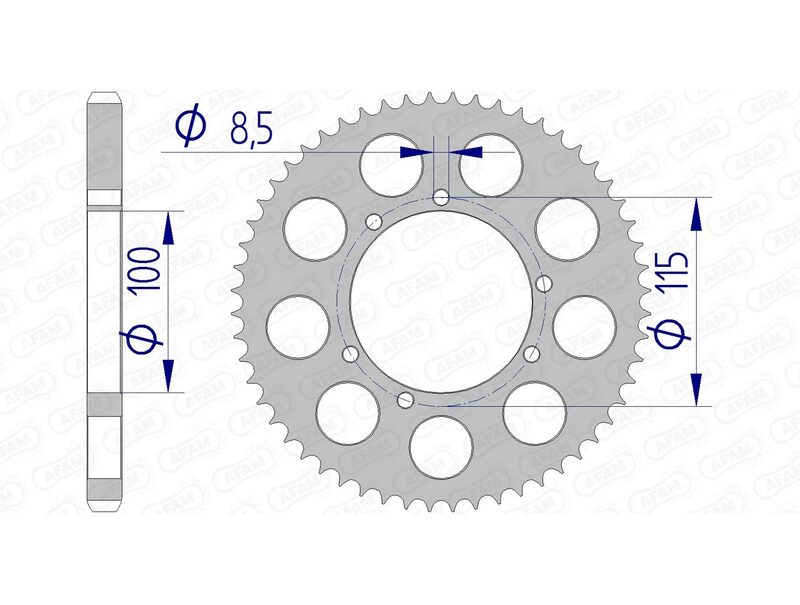 Corona AFAM aluminio 93117 - Paso 428 AFAM 93117-56