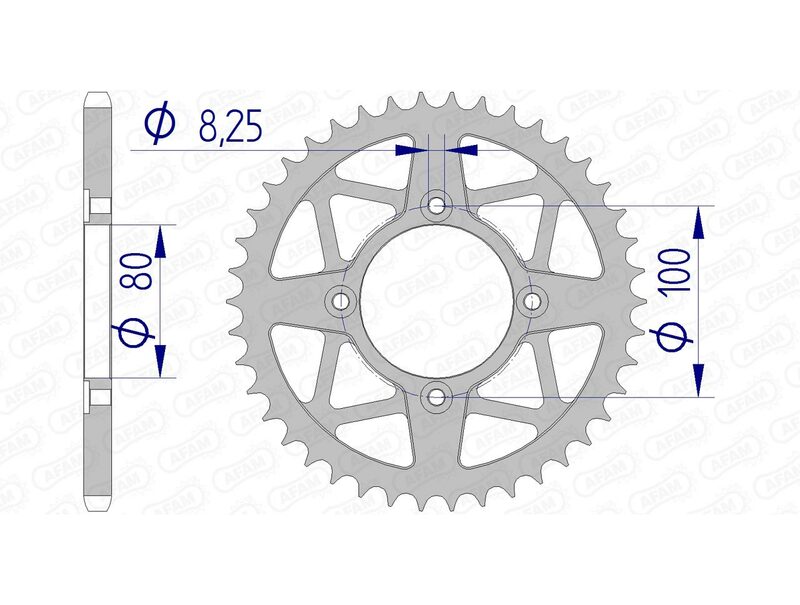 Corona AFAM aluminio 93320 - Paso 520 AFAM 93320-43