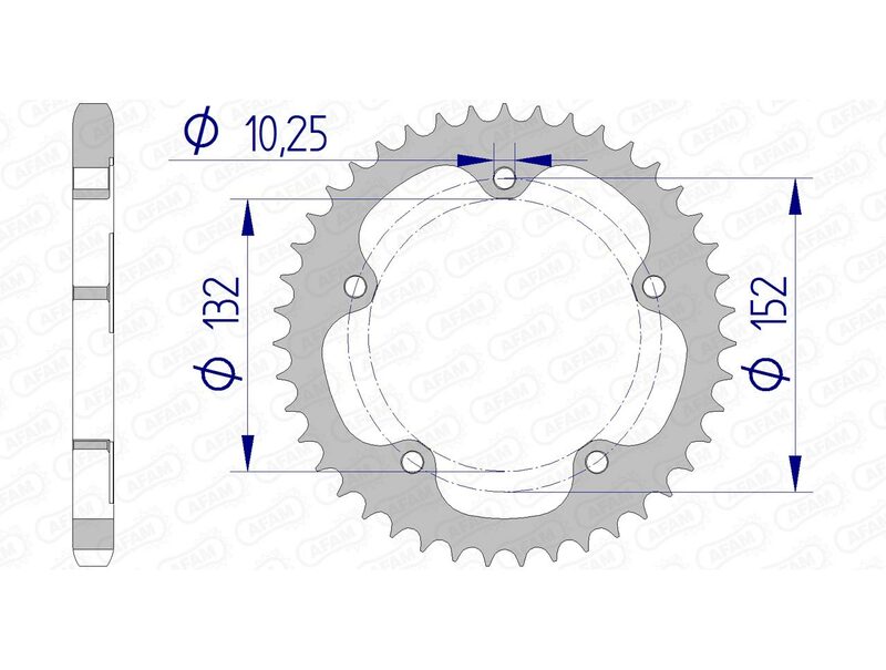Corona AFAM aluminio 93836 - Paso 525 AFAM 93836-40