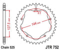 Corona JT 525 de acero con 43 dientes JT SPROCKETS ​JTR752.43