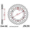 Corona JT 210 de aluminio con 46 dientes JT SPROCKETS JTA210.46