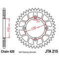 Corona JT 215 de aluminio con 52 dientes JT SPROCKETS JTA215.52