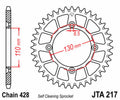 Corona JT 217 de aluminio con 50 dientes JT SPROCKETS JTA217.50