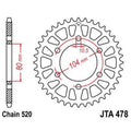 Corona JT 478 de aluminio con 47 dientes JT SPROCKETS JTA478.47
